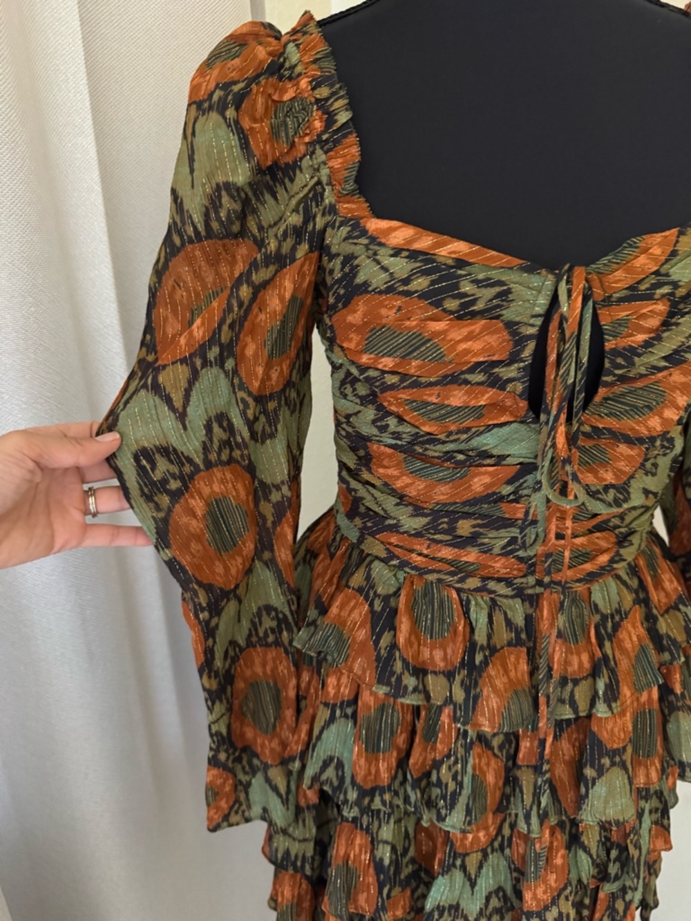 Ulla Johnson Naiya Dress Size 4 Metallic Floral Ruffle Mini NWT - Picture 5 of 13